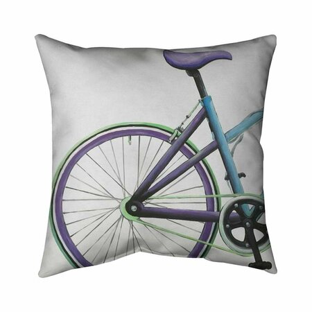 FONDO 20 x 20 in. Blue & Purple Bike-Double Sided Print Indoor Pillow FO2791537